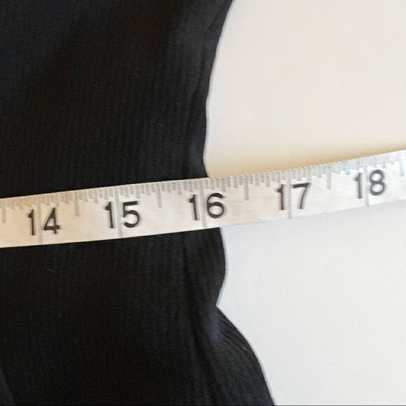 GUIDO vintage black faux wrap black dress with shoulder pads size medium/ Large - Picture 12 of 15